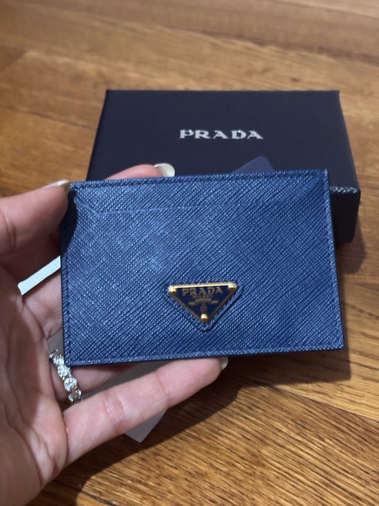 Prada | Accessories | Prada Navy Bluette Saffiano Card Holder Case